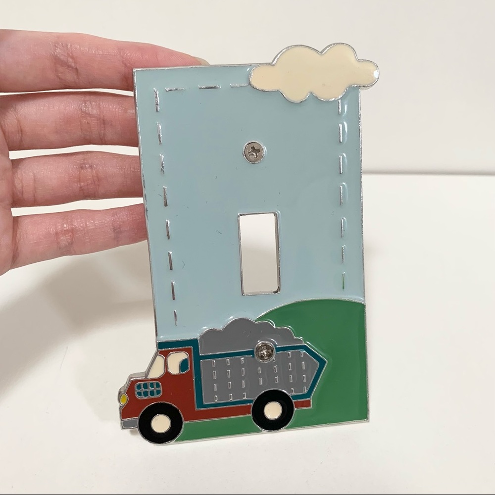 New Vintage Enameled metal light switch cover